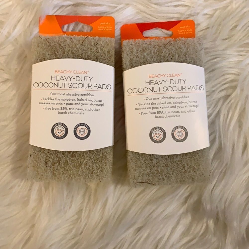 Two packages of 3 Full Circle heavy duty coconut scour pads (total 6 pads)
